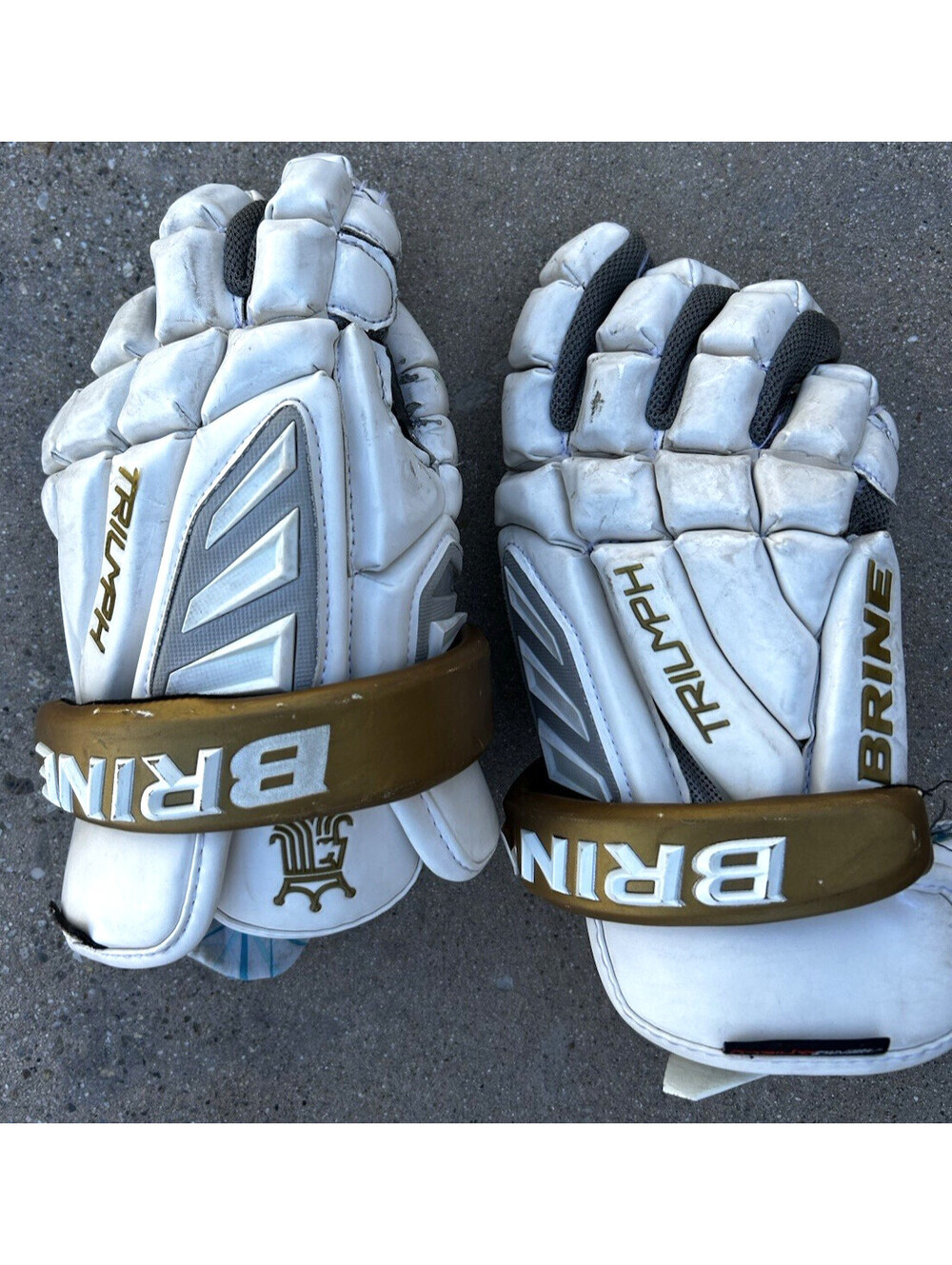 Triumph 3 Lacrosse Gloves Brine Premium Lax Gloves Good Condition Medium Use